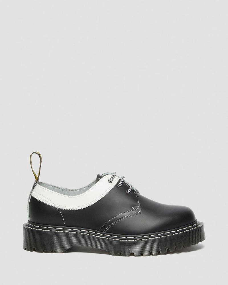 Dr Martens 1461 Bex Smooth Contrast Leren Oxford Schoenen Heren Zwart Wit | NL 22JPQ